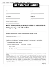Fill Out Your No Trespassing Letter Template