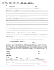 Fill Out Your Temporary Custody Template