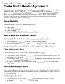 Printable Photo Booth Rental Agreement Template