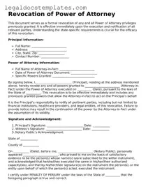 Printable Revocation of Power of Attorney Template