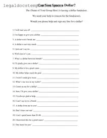 Fill Out Your Donated A Dollar Template