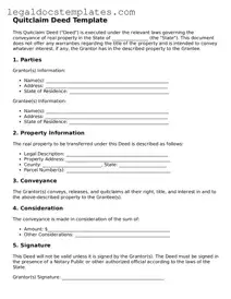 Printable Quitclaim Deed Template