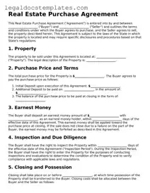 Printable Real Estate Purchase Agreement Template