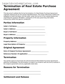 Printable Termination of Real Estate Purchase Agreement Template