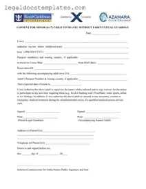 Fill Out Your Royal Caribbean Parental Consent Template