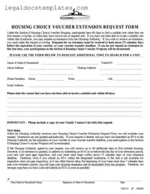 Fill Out Your Section 8 Voucher Extension Template