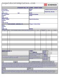 Fill Out Your Straight Bill Of Lading Template