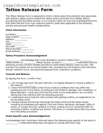 Printable Tattoo Release Template