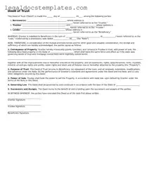 Printable Deed of Trust Template
