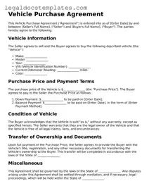 Printable Vehicle Purchase Agreement Template