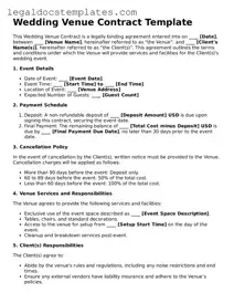 Printable Wedding Venue Contract Template