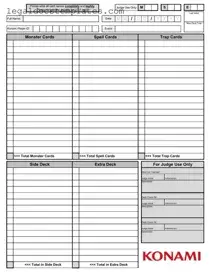 Fill Out Your Konami Decklist Template