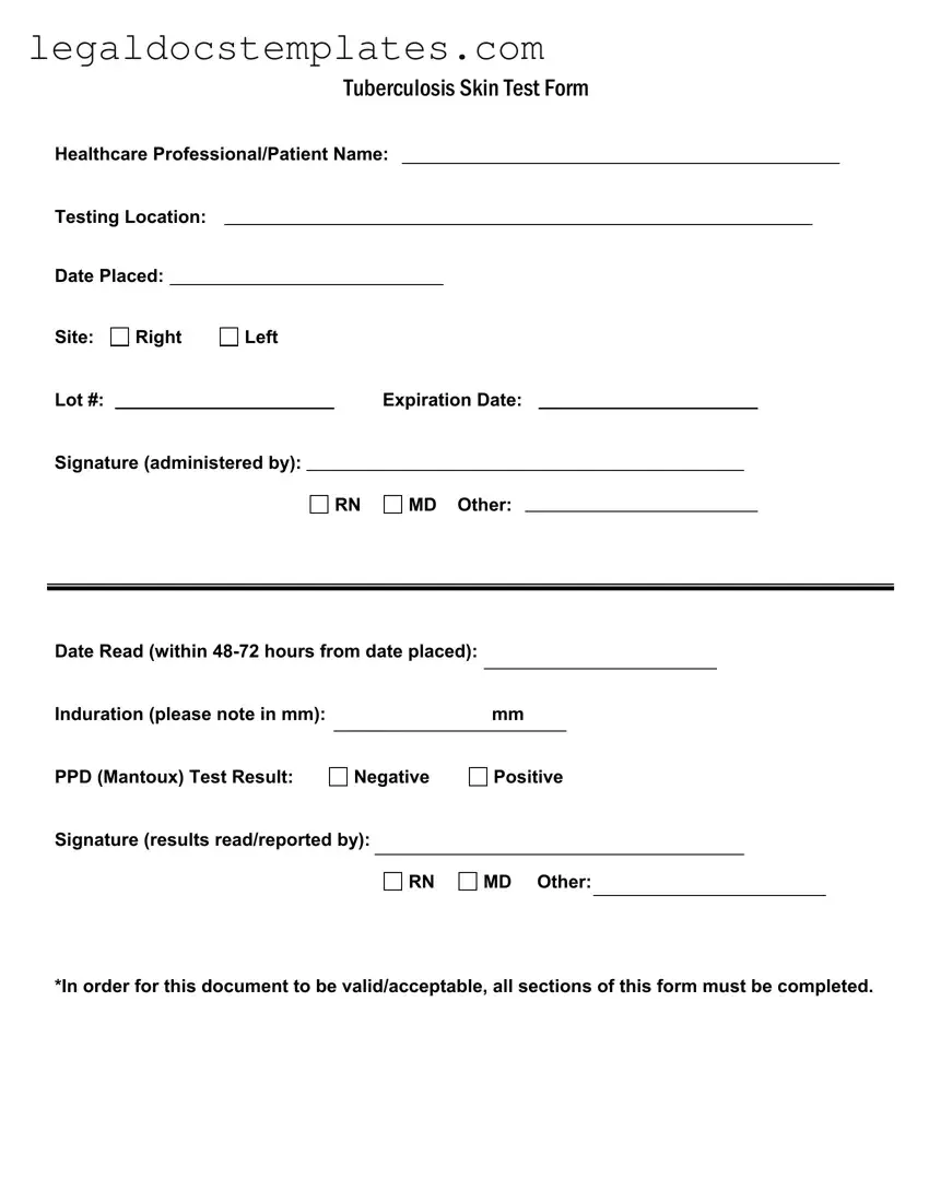 Fill Out Your Tb Test Template
