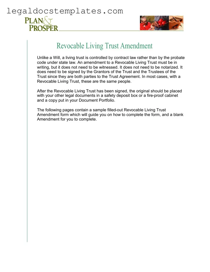 Fill Out Your Trust Amendment Template