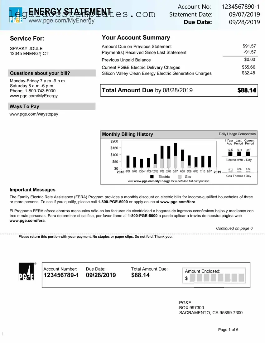 Fill Out Your Utility Bill Template