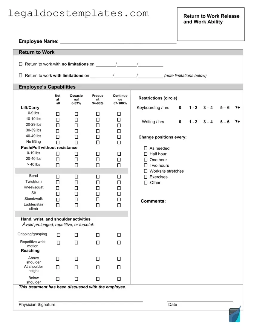 Fill Out Your Work Release Template